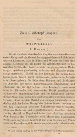 451-475 Zwei Glaubensphilosophen : Hamann