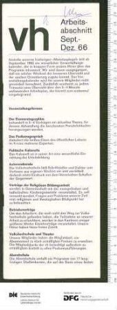 Programm 1. Trimester 1966/1967