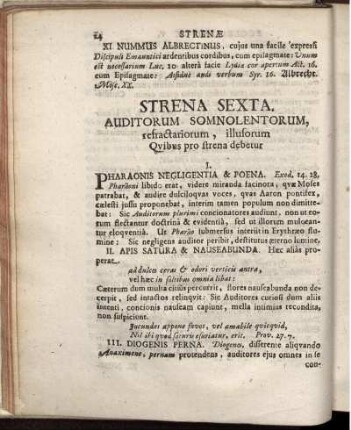Strena Sexta. Auditorum Somnolentorum