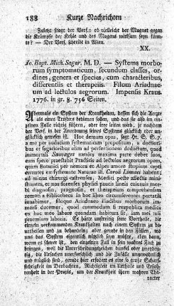 Systema morborum symptomaticum, secundum classes, ordines, genera et species. Ed.II.