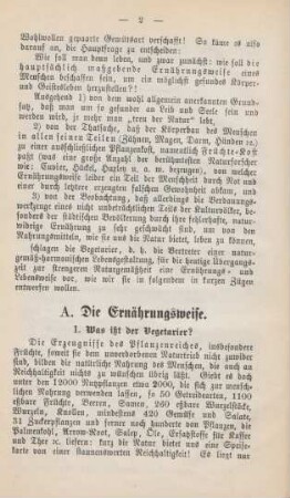 A. Die Ernährungsweise
