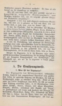 A. Die Ernährungsweise