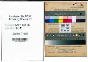 Entnazifizierung Trude Bunse, geb. 24.01.1910 (Lehrerin)