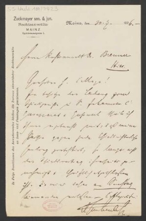 Brief an Carl Brenner : 30.07.1896