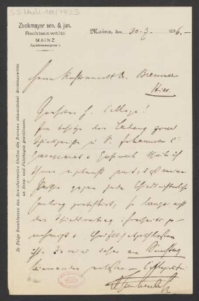 Brief an Carl Brenner : 30.07.1896
