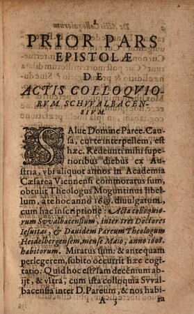 Epistola Martini Becani Societatis Jesu Theologi Ad D. Davidem Pareum Theologum Heidelbergensem De Actis Colloquiorum Swalbacensium, & de fide haereticis servanda