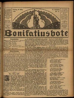 Erste Ausgabe vom Sonntag, den 28. März 1926.