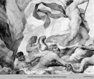 Triumph der Venus und Neptun mit den Tritonen sowie Putten - stanza col affresco trionfo della Venere e tritoni e putti