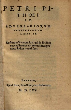Adversariorum subsecivorum libri duo