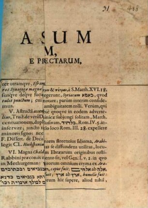 Assertionum philologicarum e praecipuis linguis orientalibus selectarum decas