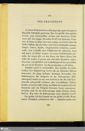 XVI. Der Dreizehnte
