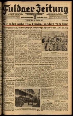 Ausgabe vom Montag, den 18. Oktober 1943.