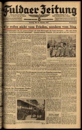 Ausgabe vom Montag, den 18. Oktober 1943.