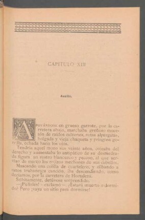 Capítulo XIII - Auxilio.