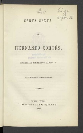 Carta sexta de Hernando Cortés escrita al emperador Carlos V