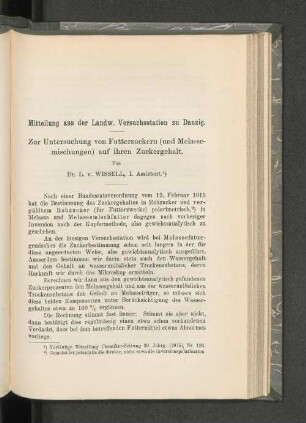 Mitteilungen aus der Landw. Versuchsstation zu Danzig.