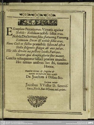 Exemplum Pietatis eras ...