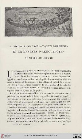 3. Pér. 33.1905: La nouvelle salle des antiquités égyptiennes et le Mastaba d'Akhouthotep au Musée du Louvre