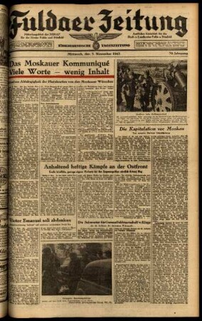 Ausgabe vom Mittwoch, den 03. November 1943.