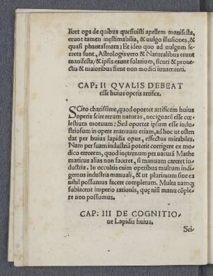Cap: III De cognito, ne Lapidis huius.
