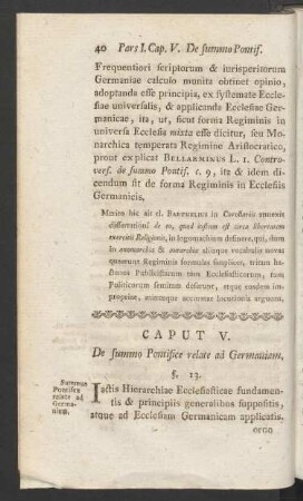Caput V. De summo Pontifice relate ad Germaniam