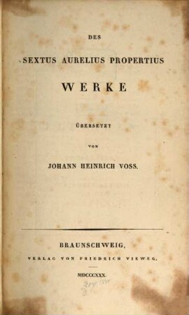 Des Sextus Aurelius Propertius Werke