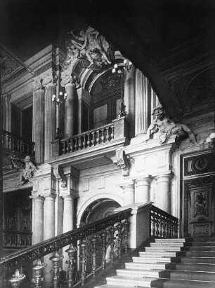 Berlin, Schloss, Grosses Treppenhaus, Ruine 1950/51 gesprengt. Andreas Schlüter