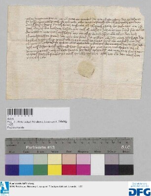 Kunrat von Volsenham, Edelknecht, und "mit mir min breten knecht", Heinrich Gruben, Fessel Knap, Haincz Erelwin, Hanns Schaich von Kolmar, Hanns Egloff von Balsam sagen der Stadt Nürnberg von wegen Werherss Rosshapter Fehde an. - Siegler: Renhart von Remstal.