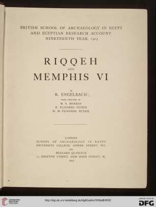 Band 6: Memphis: Riqqeh and Memphis VI