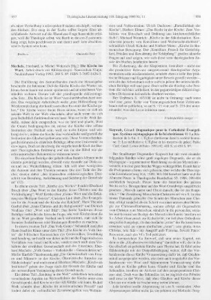 957-958 [Rezension] Die Kirche im Wort