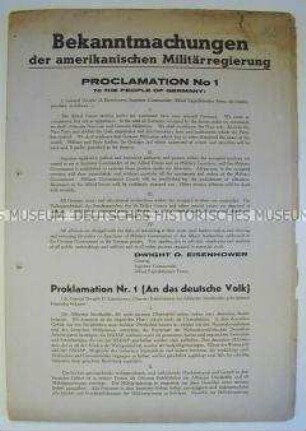 Sammlung von Proklamationen, Gesetzen und Bekanntmachungen der amerikanischen Militärregierung