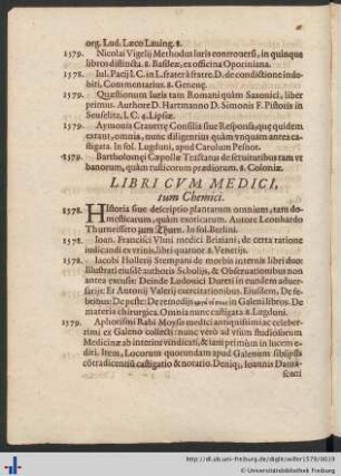 Libri Cvm Medici, tum Chemici.