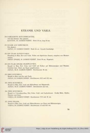 Keramik und Varia (Nr. 370-384)