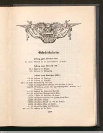 Gefechtskalender