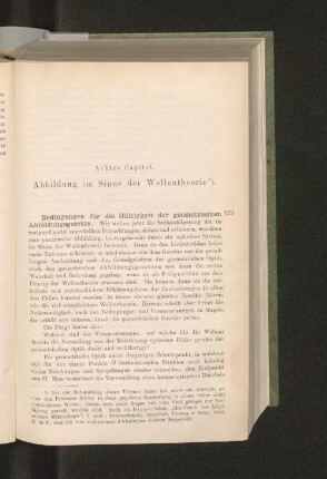 Achtes Capitel. Abbildung im Sinne der Wellentheorie.