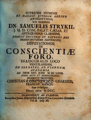 De conscientiae foro