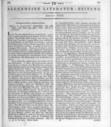 Katholikon. Für Alle unter jeder Form das Eine. Aarau: Sauerländer 1824