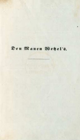 Den Manen Wetzel's