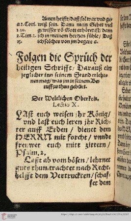 Folgen die Sprüch der heiligen Schrifft