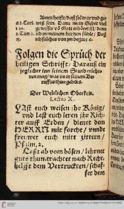 Folgen die Sprüch der heiligen Schrifft