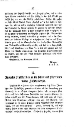 Siebentes Sendschreiben an die Lehrer und Lehrerinnen meines Aufsichtskreises