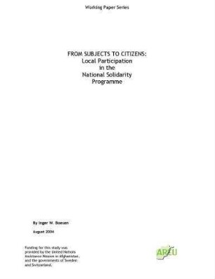 From subjects to citizens : local participation in the national solidarity programme