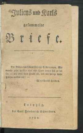 Juliens und Karls gesammelte Briefe