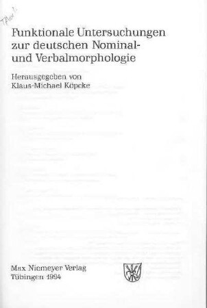 Die Personal- und Numerusendungen der deutschen Verbformen