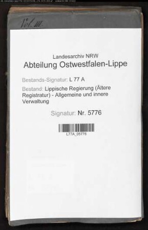 Erweiterung des Irrenhaus zu Brake, Bd. 3