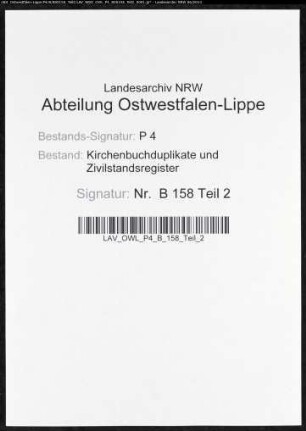Heiratsbelege zum Zivilstandsregister der Stadt Kamen (AH 1811)