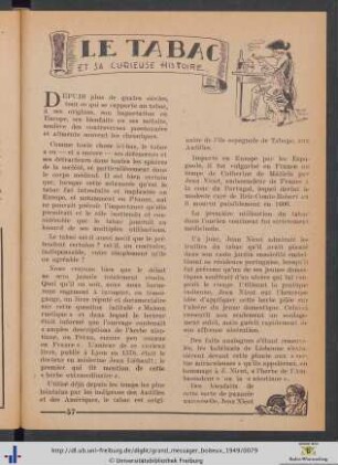 Le Tabac Et Sa Curieuse Histoire.