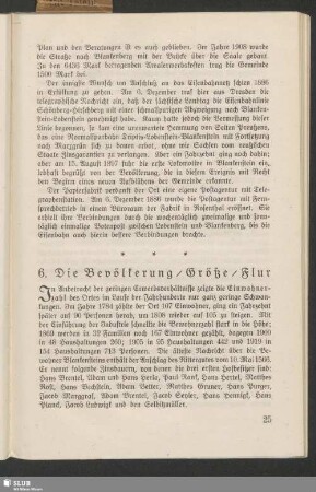 6. Die Bevölkerung / Größe / Flur