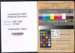 Entnazifizierung Maria Vosskuehler , geb. 30.05.1906 (Aerztin)