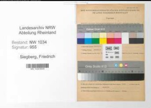 Entnazifizierung Friedrich Siegberg , geb. 15.02.1896 (Genralleutnant)